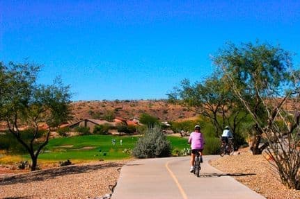 Saddlebrooke Retirement Community bike path in Tucson AZ