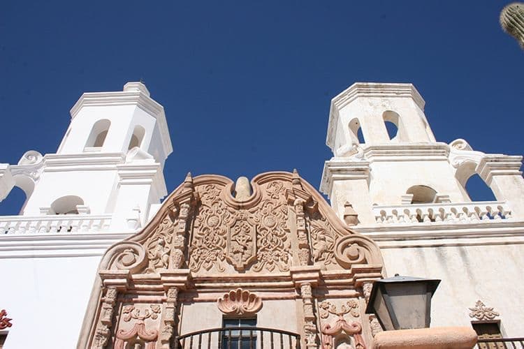 San Xavier Mission Front Door to Mission, Tucson AZ