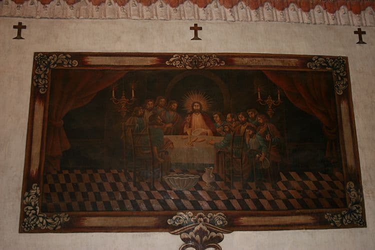 San Xavier Mission Jesus Painting, Tucson AZ