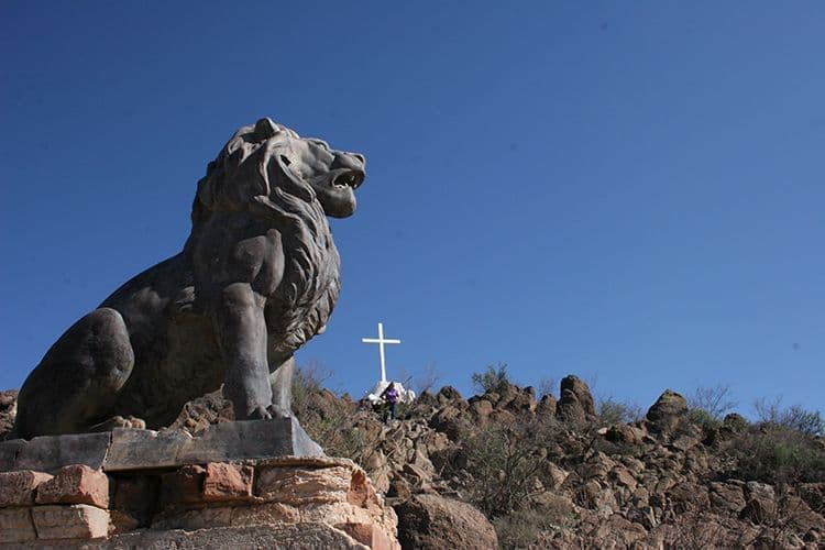 San Xavier Mission Lion Statue, Tucson AZ